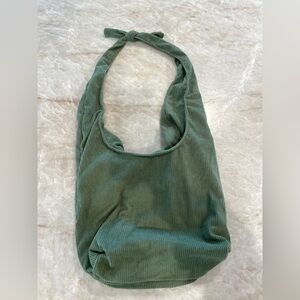 Green Corduroy tote